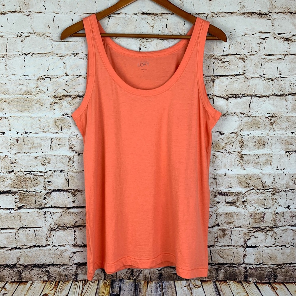 LOFT NWOT Coral Cotton Sleeveless Top